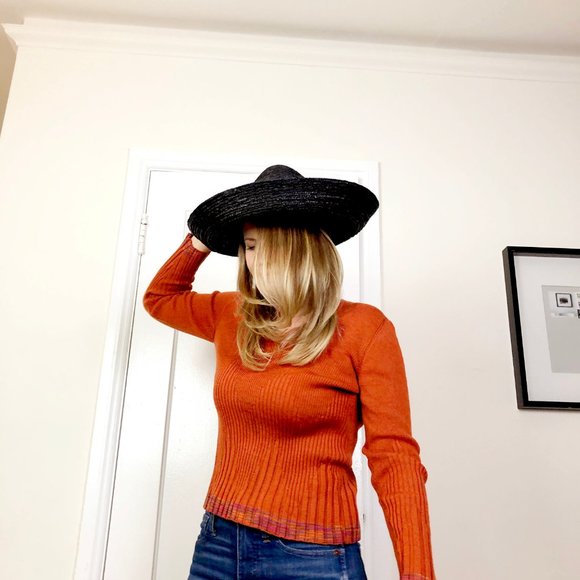 BCBG Black Straw Hat - Picture 12 of 12